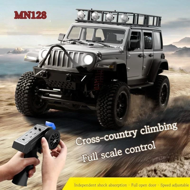 Mn128 Wranglers Remote Control Car Adult Professional 2.4g 4wd Climbing Buggy With Led Light Rc Toy Car Gift