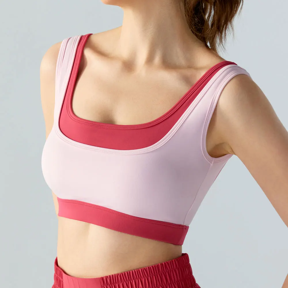 Спортивный бюстгальтер Cloud-Like с цветными блоками и встроенными подушечками