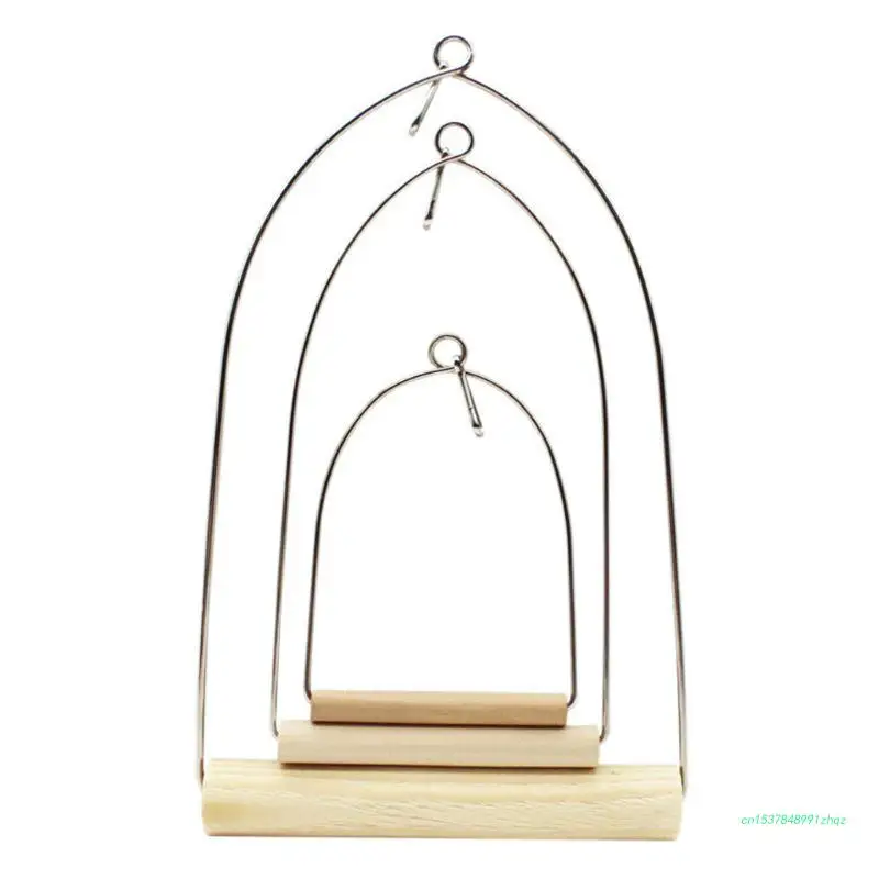 

Natural Wooden Pet Birds U-shaped Perch Parrots Hanging Swing Cage Toys Stand Climbing Holder Pendant for Parakeet Macaw