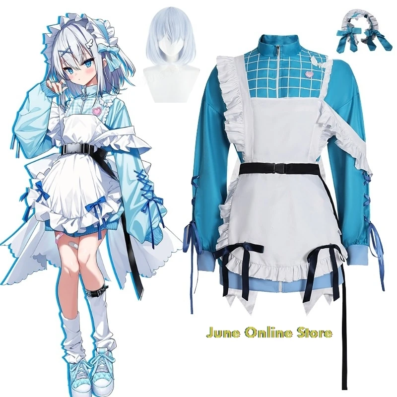 Фото FemBoy Inori Shirahato Косплей Костюм Парик Galgame Камисама на выбор! Sensei Onna no Ko Niatteru Yo! Симпатичный комплект платья горничной на Хэллоуин №1