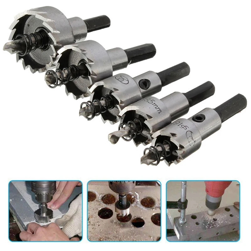 5-piece High-speed Steel Hole Opener 16-30 Mm Set Titanium-plated Stainless Steel Hole Reamer Metal Plate Hole Drill Bit