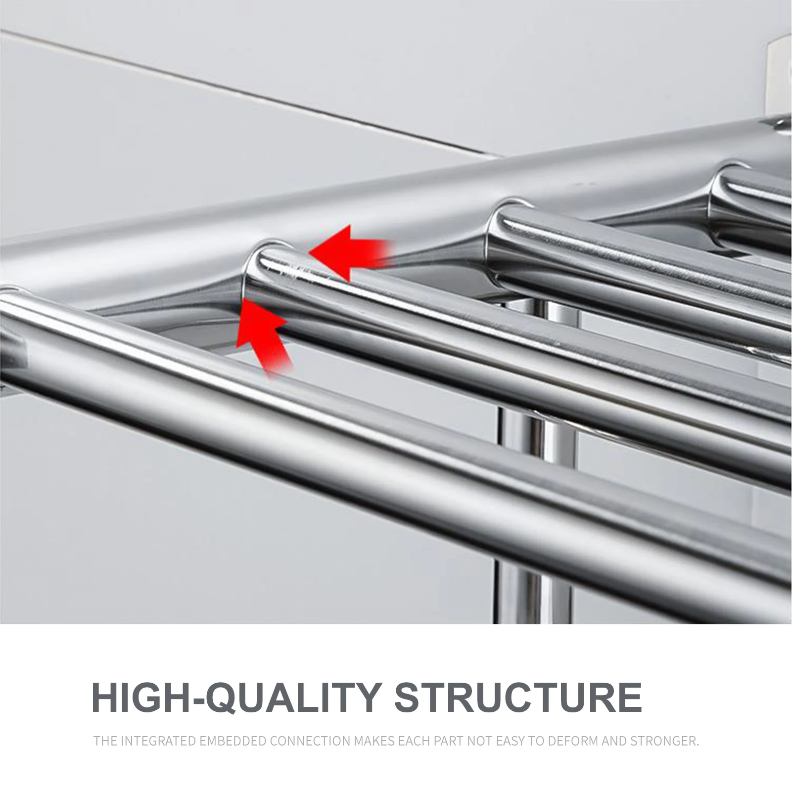 Вешалка для банных полотенец Двухслойные полки ванной комнаты с 4 съемными