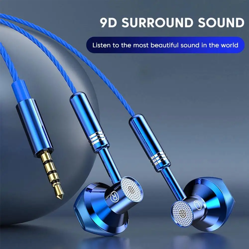 

3.5mm Wired Earphones Sport Running Gaming Music Audio Earbuds For Xiaomi Wired Earbuds 9d Surround Sound Corded Portable In-ear