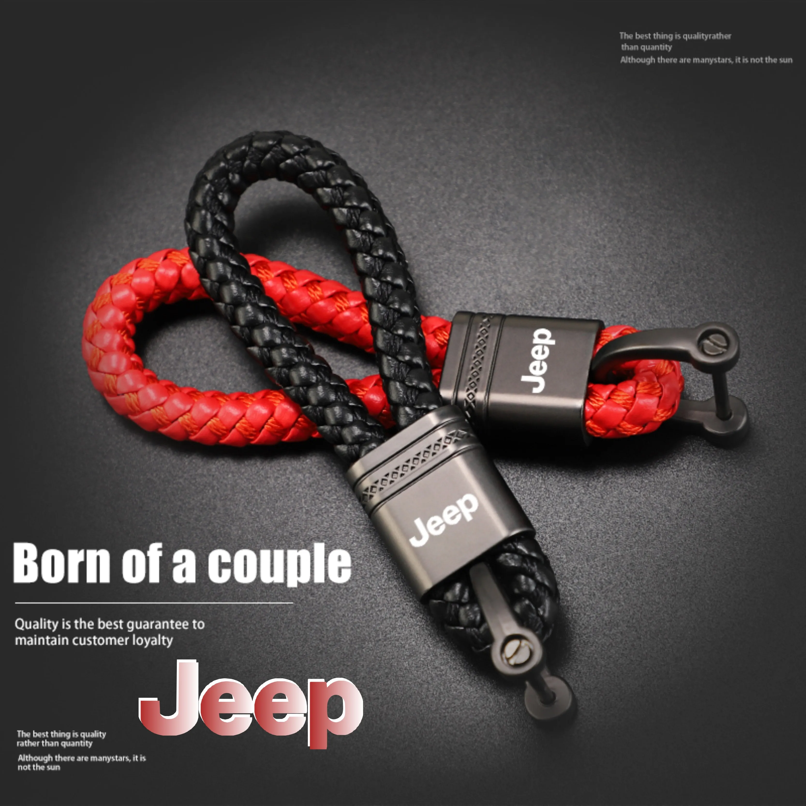 Стайлинг автомобиля брелок кожаная тканая веревка металлический для ключей Jeep