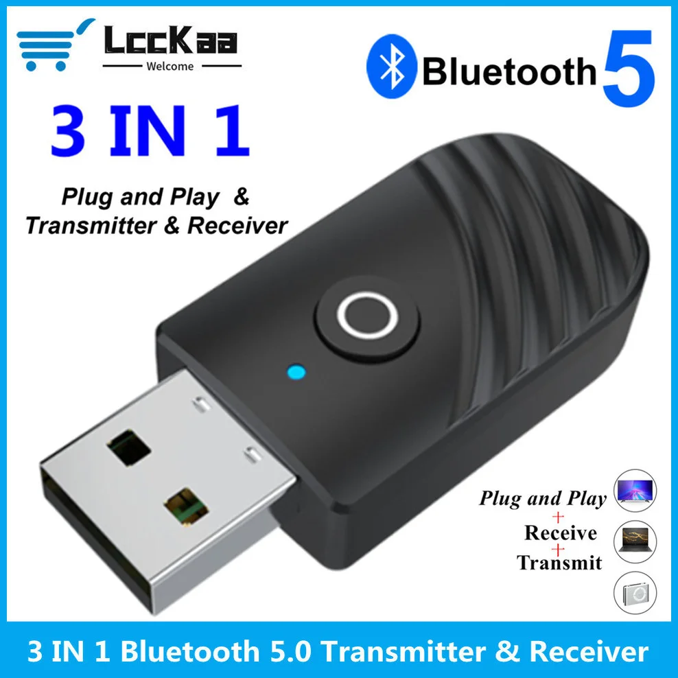 Аудиоресивер LccKaa 3 в 1 с USB и Bluetooth 5 0 передатчик применим к компьютеру ТВ адаптер