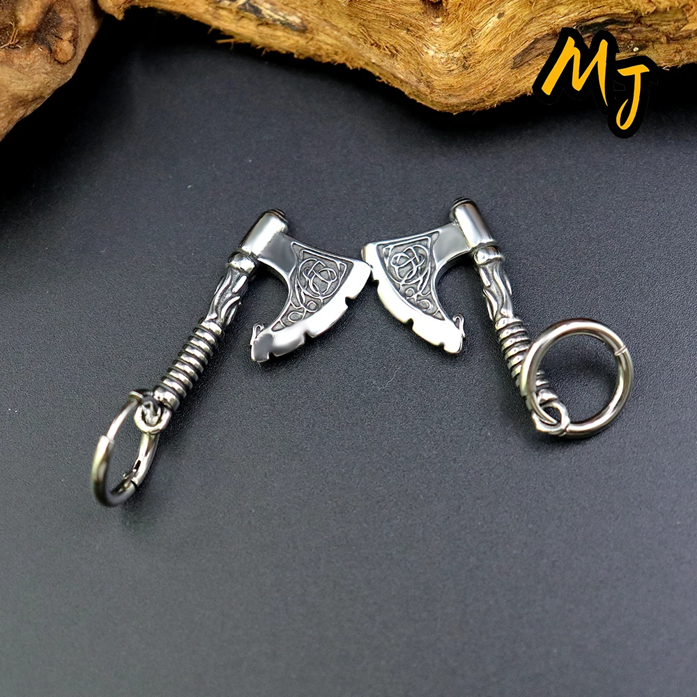 Nordic Vikings Retro Axe Earrings Punk Rock Hiphop Style Men Women High Quality Titanium Gothic Steel Fashion Ear Jewelry