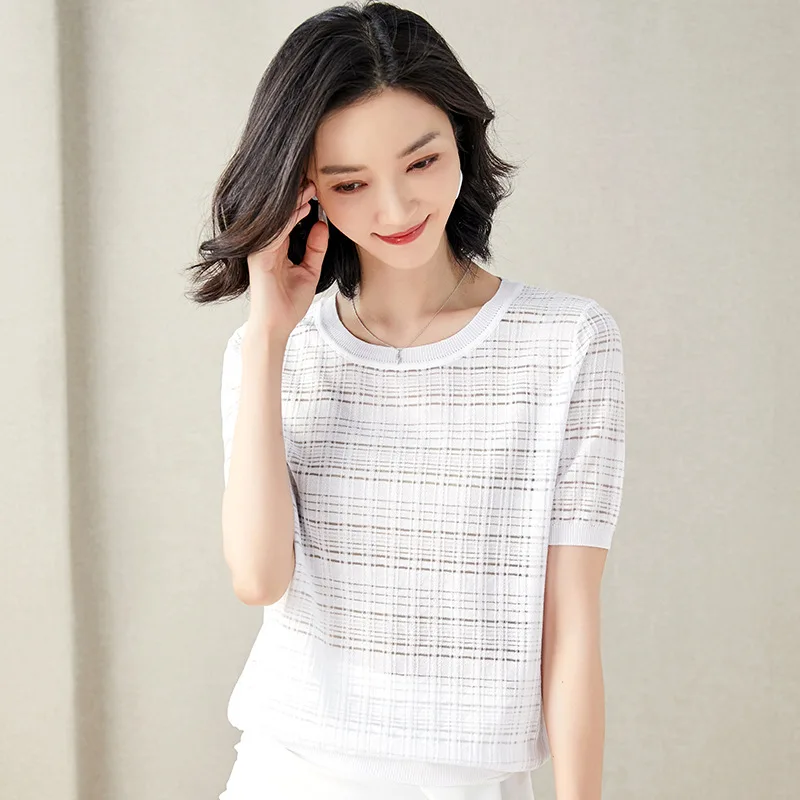 

2022 Summer Pregnant Women Pullover Loose Short Sleeve T-shirt White