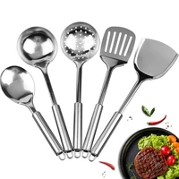 stainless steel kitchen cooking utensil set cookware colander spoon spatula shovel nonstick cookware set