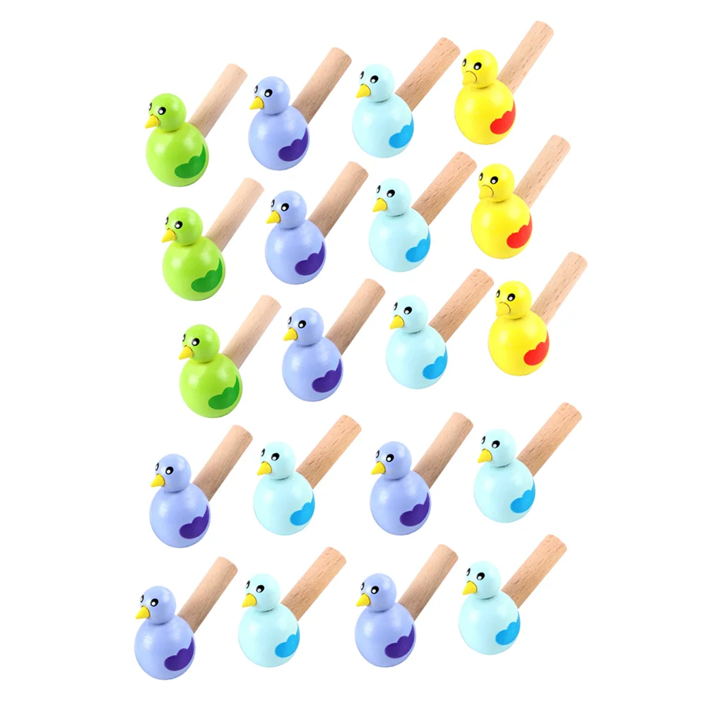 

20 Pcs Bird Whistle Kids Toys Girls Wooden Whistles Square Adorable Children Party Props Musical Instrument Lovely