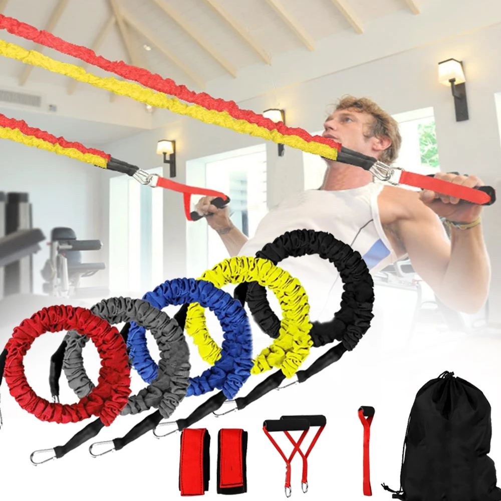 

11Pc Fitness latex Suspension Trainer belt Muscle Training Gym Equipment Exercise Straps Belt Body Trainer Resistance Bands