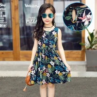 dress girl summer 2022 baby clothes student fashion dresses 8 casual dress kids 11 12 years old vest floral a line dress chiffon