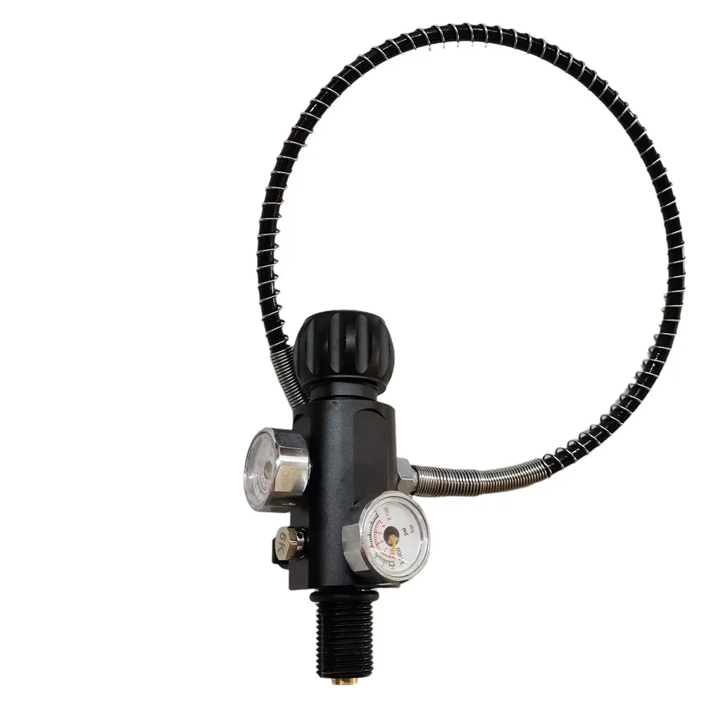 

M18x1.5 PCP Tank Dual Gauge Charging Valve Air Fill Station Paintball Gas Cylinder Refill Adapter 400bar 6000psi With 50cm Hose