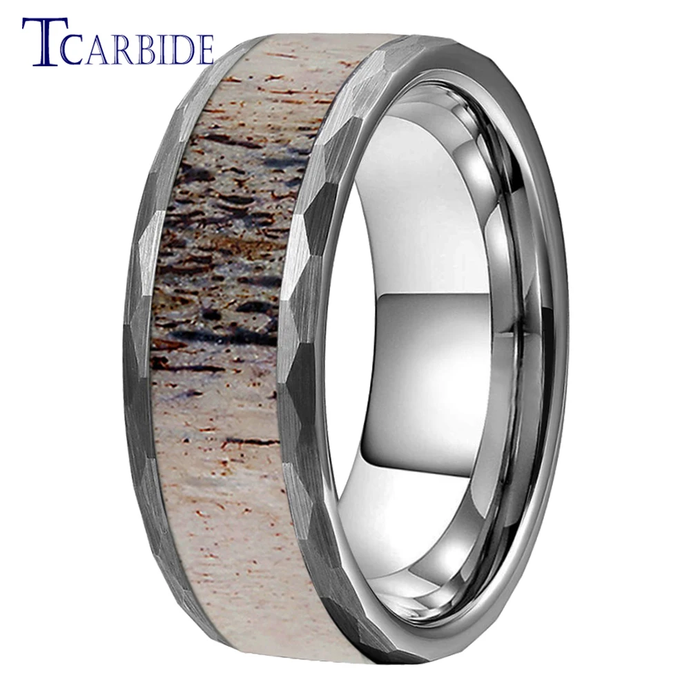 Прямая поставка кольцо с оленьими рожками 8 мм для мужчин и женщин обручальное из