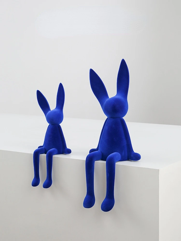 

Resin Rabbit Figurines Miniatures Ornaments Cute Modern Cartoon Figurines Miniatures Living Room Decoration Maison Home Decor