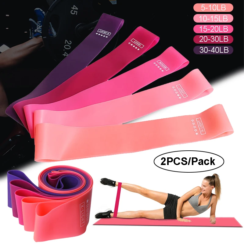 

2PCS Bodybuilding Fitness Resistance Bands Elastic Pull-up Rubber Booty Band For Exercises Yoga Belt Pilates Training Equipment