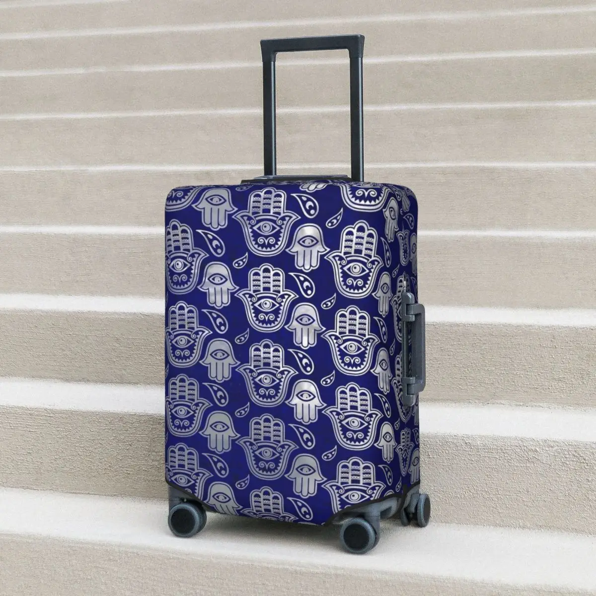 

Hamsa Hand Suitcase Cover Abstract Eye Print Cruise Trip Protector Vacation Fun Luggage Case