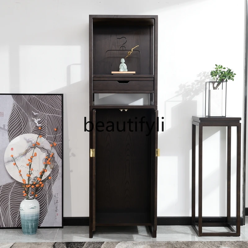 Буддийский храм Гуаньинь новый китайский вертикальный шкаф из цельного дерева