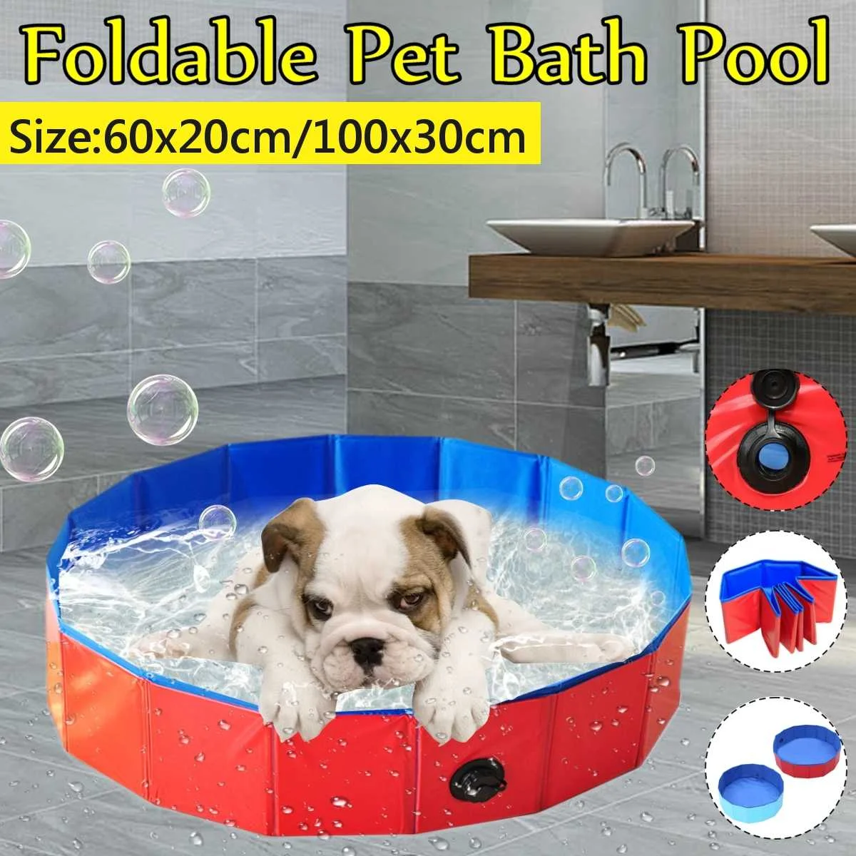 

Pet Swimming Pool Foldable Pool Dog Cat Bathing Tub Bathtub Wash Tub Water Pond Dog Swimming Pools for Dogs Cats Kids