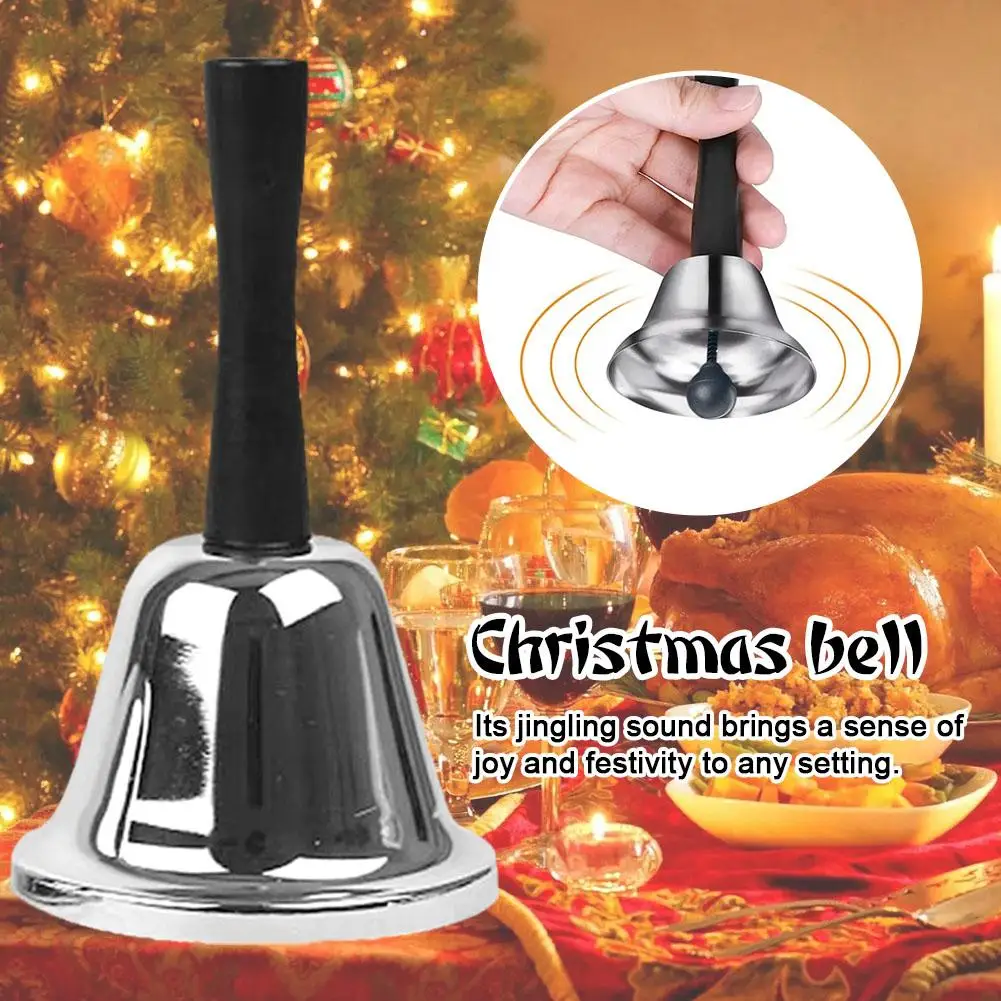 

Christmas Hand Bell Santa Claus Jingle Bells Gold Silver Call Restaurant Bell Handbell Supplies Xmas Service School Decorat U0V8