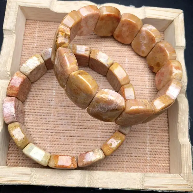 Натуральный коралловый нефритовый браслет с кристаллами целебный камень