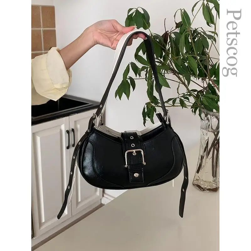 

Summer Fashion Ladies Handbags 2023 Hasp Solid Half-moon Underarm Hobo Purse Luxury Trend Women's Shoulder Bags Y2k Bag Bolsas