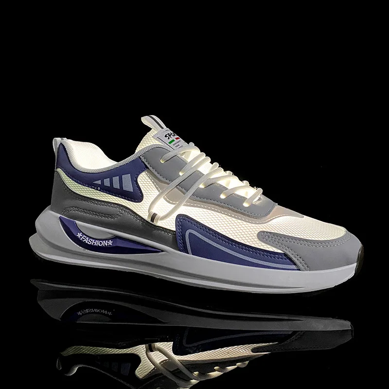 Men's mesh Sneakers 2022 Summer Lightweight Breathable Refreshing Sports Shoes Thick-soled Height-Enhancing walking Daddy Shoes