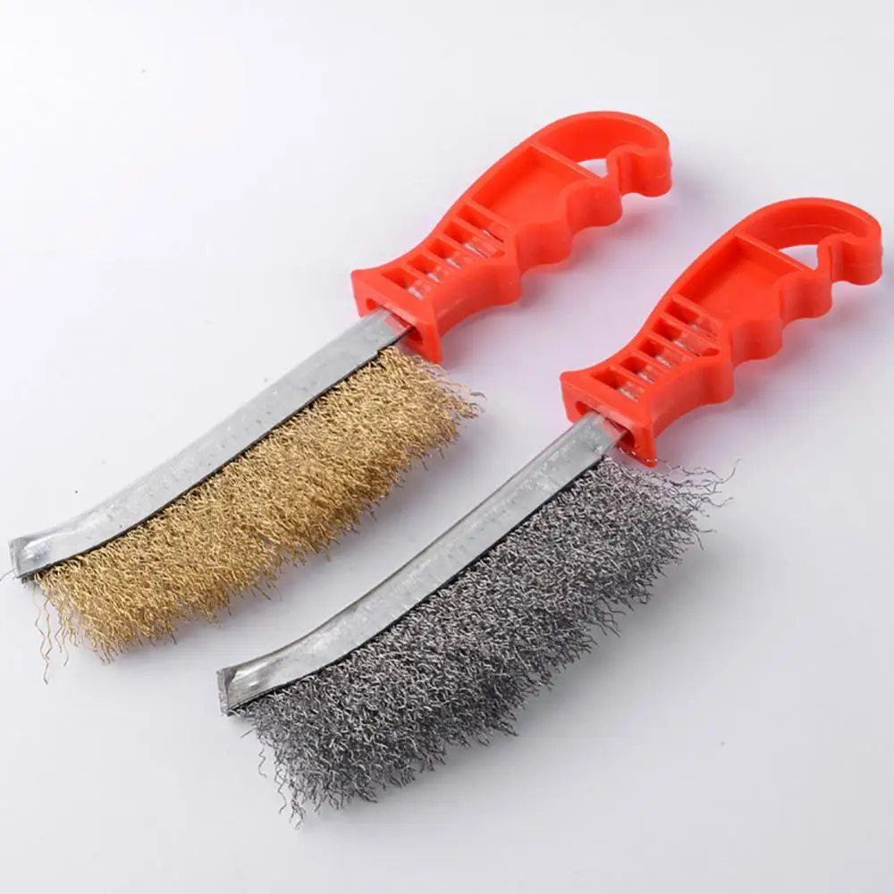 

Cleaning Brush 2pcs Stainless-Steel Wire Brush For Cleaning Metal Rust Removal Welding Seam Metal Polishing Rust Tool