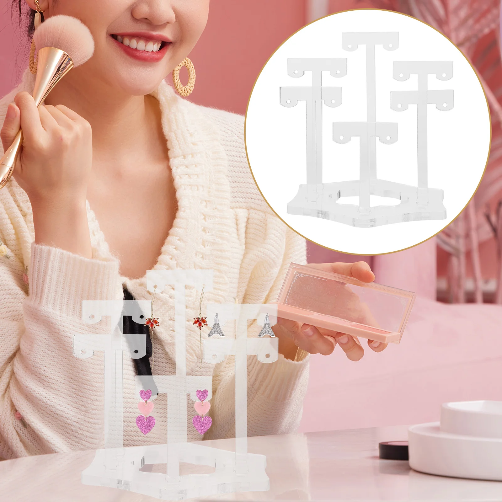 

Clear Earrings Jewelry Display Stand Rack Holder Retail Stands Acrylic Miss Small Organizer