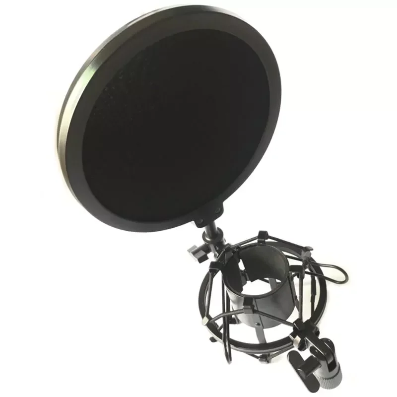 

Professional Microphone Mic Shock Mount With Shield Articulating Head Telescoping Height Microphone Holder Stand Bracket