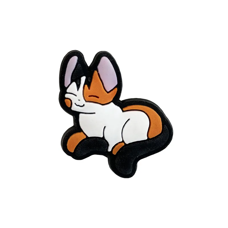 10pcs/set cat shoe charms cute cartoon pvc shoe accessories decorative croc charms buckle jibz gift for kids