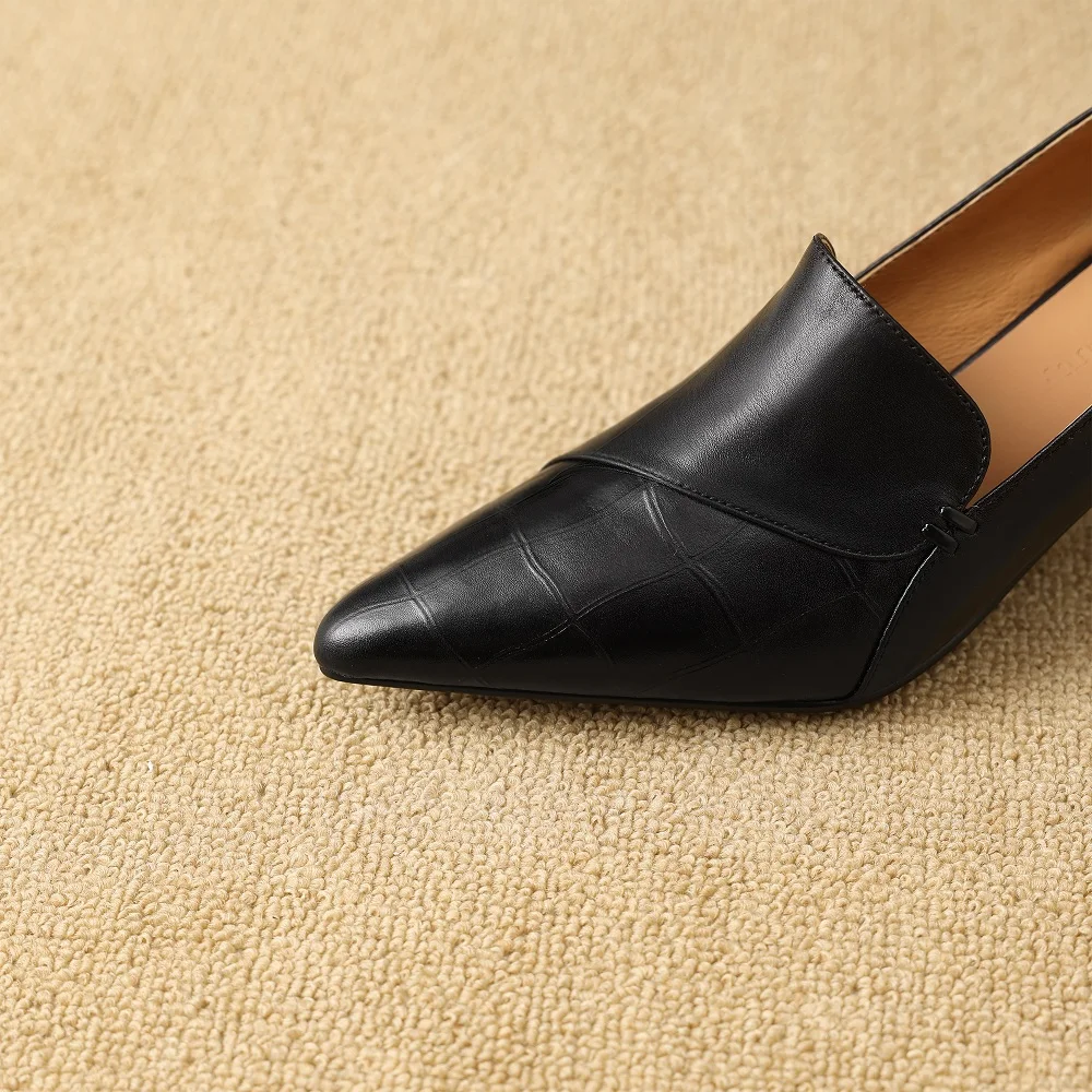 [EUNICE yun】новые весенние/осенние женские лоферы с острым носком туфли на массивном