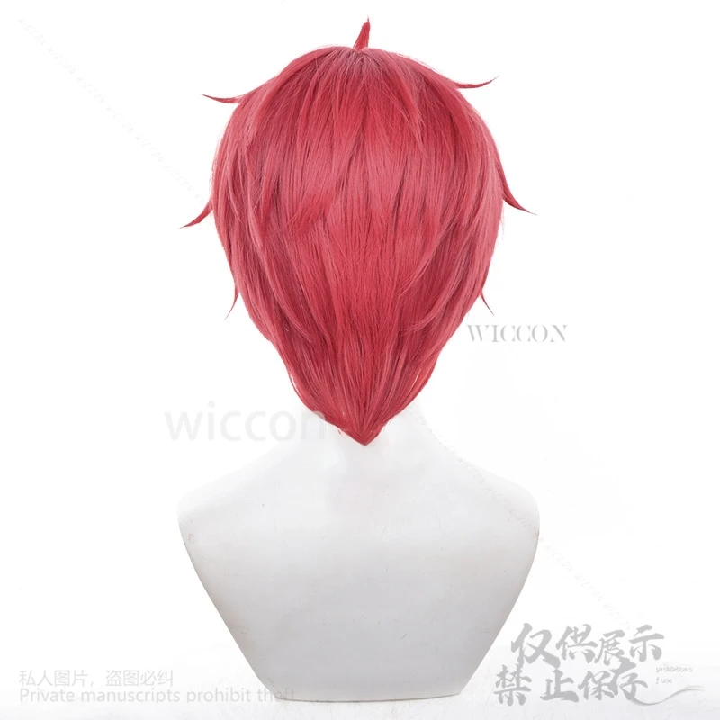 Hot New Anime Dandadan Cosplay Jin Enjoji Wigs Jiji Red Short Hair Earrings Accessory For Halloween Party Women Men Props