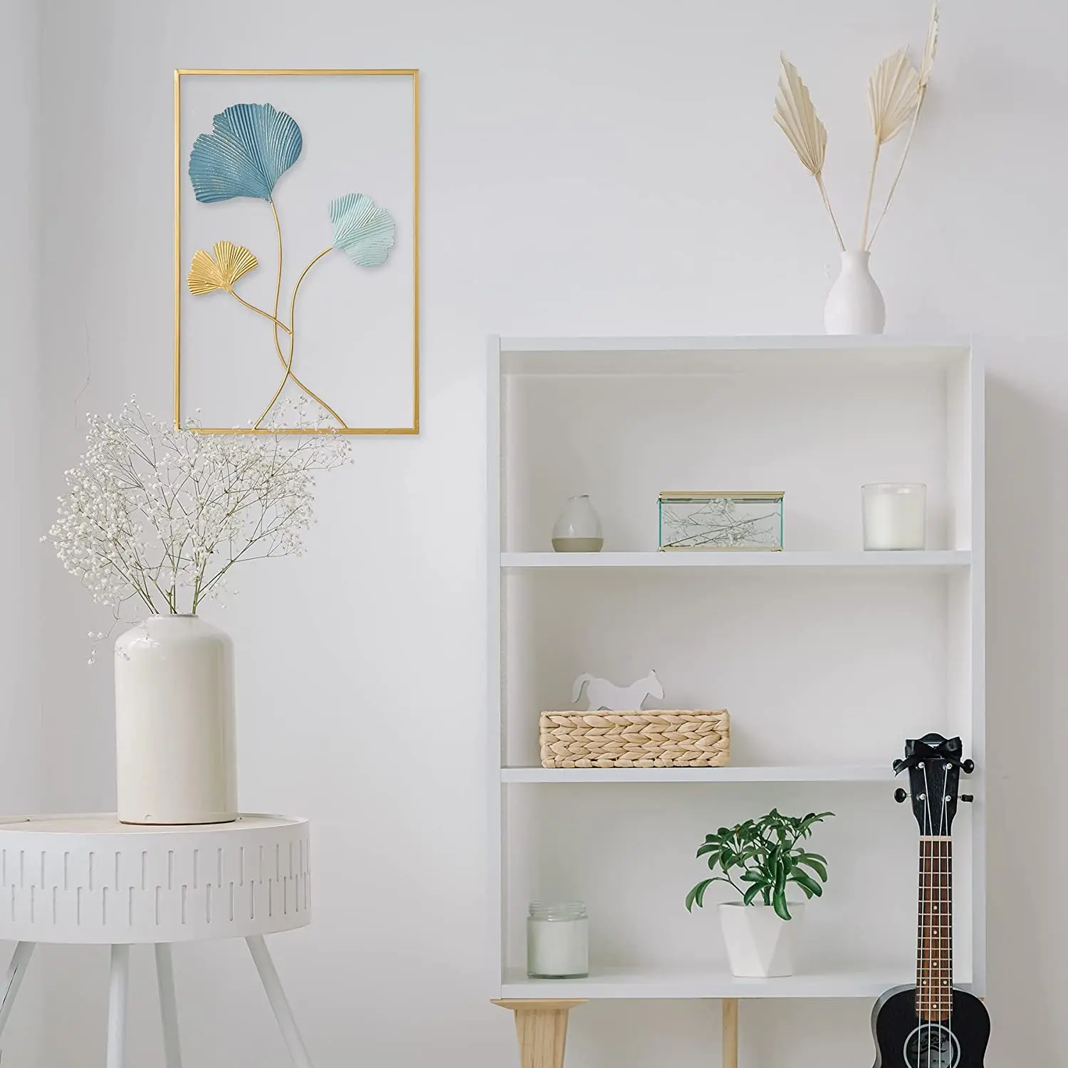 Скандинавский домашний Настенный декор макраме металлические круглые золотые