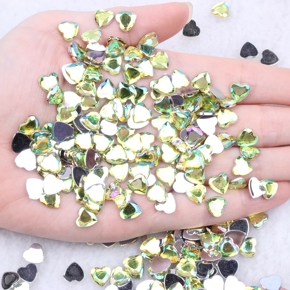 Новый дизайн ногтей Стразы s плоские задние 6 мм 8 в форме сердца блестящие грани