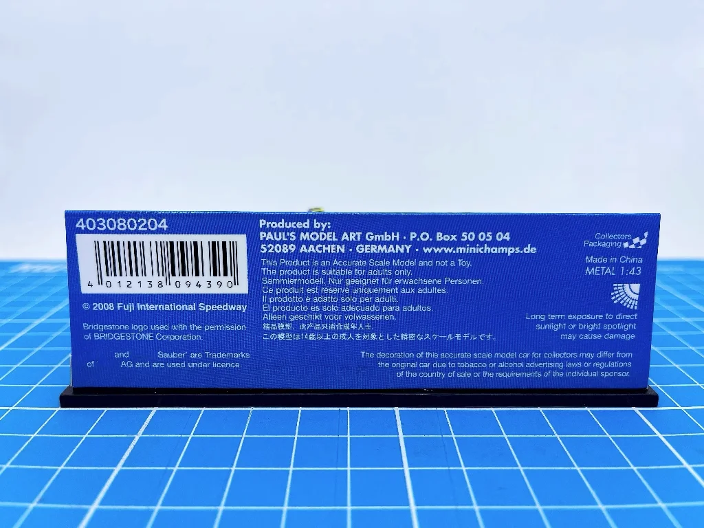 Миниатюрная модель автомобиля в масштабе 1:43 F1 08 2008 Роберт кубика Япония