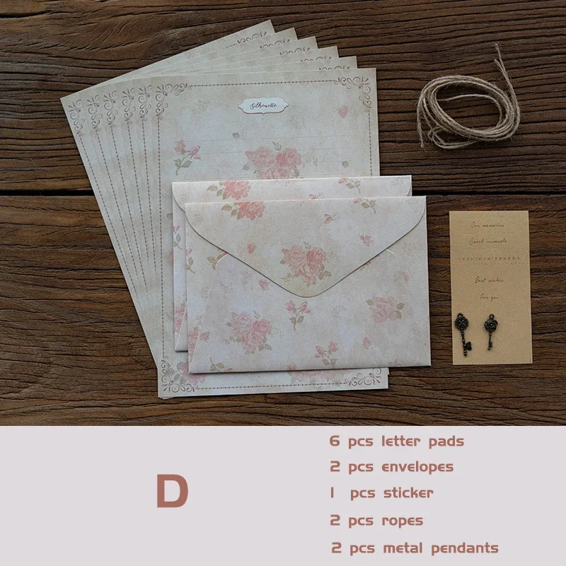 Винтажные конверты с цветочным принтом 13 шт.