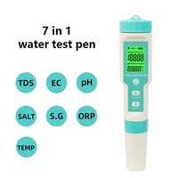 1pc seven in one water quality detector c600 multi function ph salinity hydrometer orp negative potentiometer tds detection pen
