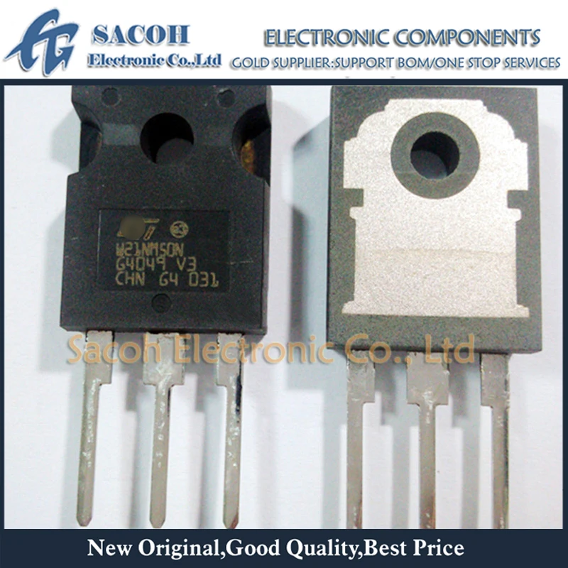 

10Pcs STW21NM50N W21NM50N 21NM50N TO-247 21A 500V Power MOSFET Transistors