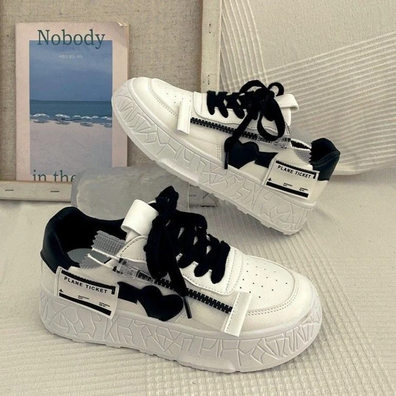 SHANPA Fashion Womens Platform Sports Shoes 2023 Contrast Color Casual Sneakers Breathable Athletic White Luxury Ladies Shoes