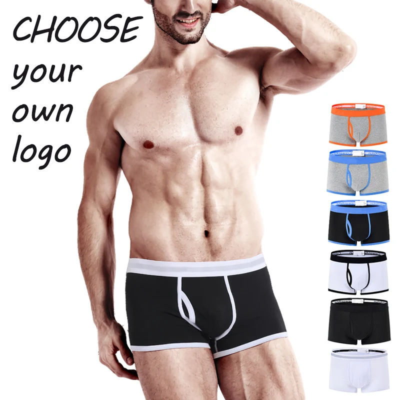 Customize your Logo Pantalones cortos hombres ropa interior transpirable suave de los boxeadores de los hombres de Boxer Shorts