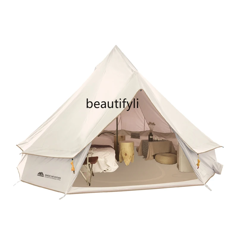 

yj Camping Tent Outdoor Camping Oversized 10-Person Thickened Rain-Proof Luxury Yurt