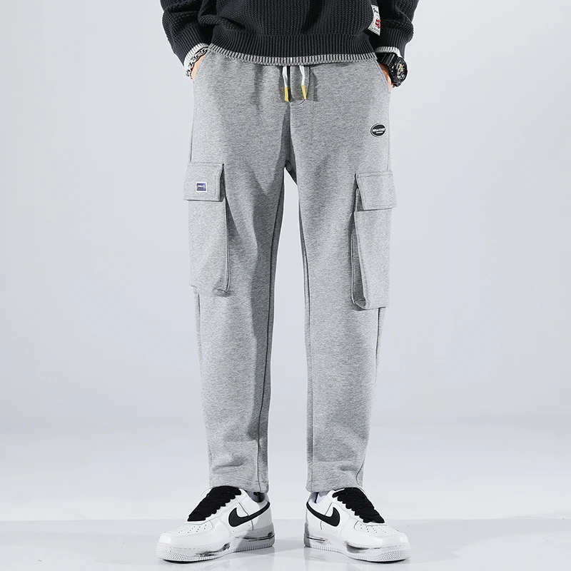 

Men Casual Pants Pure Cotton Outdoor Multi-pocket straight Jogging Street Cargo Pants Plus Size Loose Casual Pants for Men