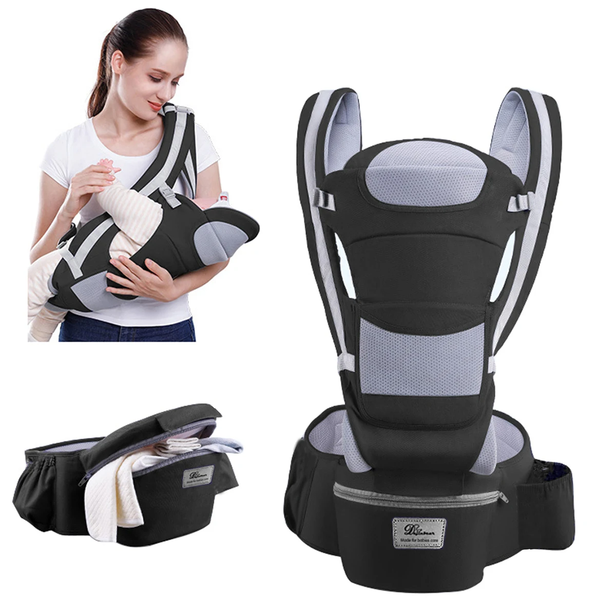 

0-48M Ergonomic Baby Carrier Backpack Infant Baby Hipseat Carrier Front Facing Ergonomic Kangaroo Baby Wrap Sling Travel
