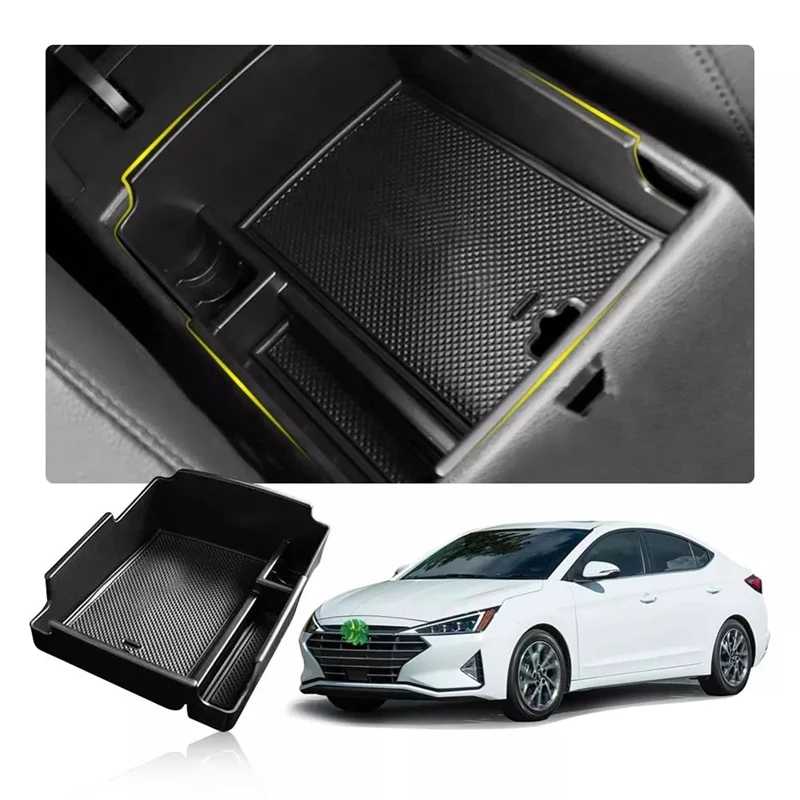 

Новинка, автомобильный подлокотник, ящик для хранения для Hyundai Elantra 2019 2020, аксессуары для интерьера автомобиля, черный