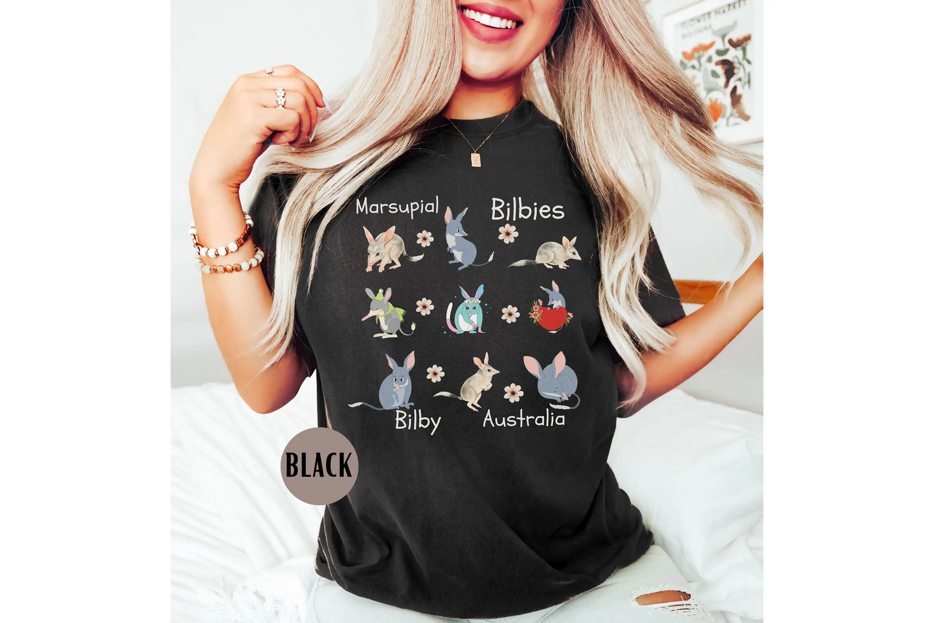 Милая футболка с билби учителя для любимого цветочного цвета S Marsupial любитель