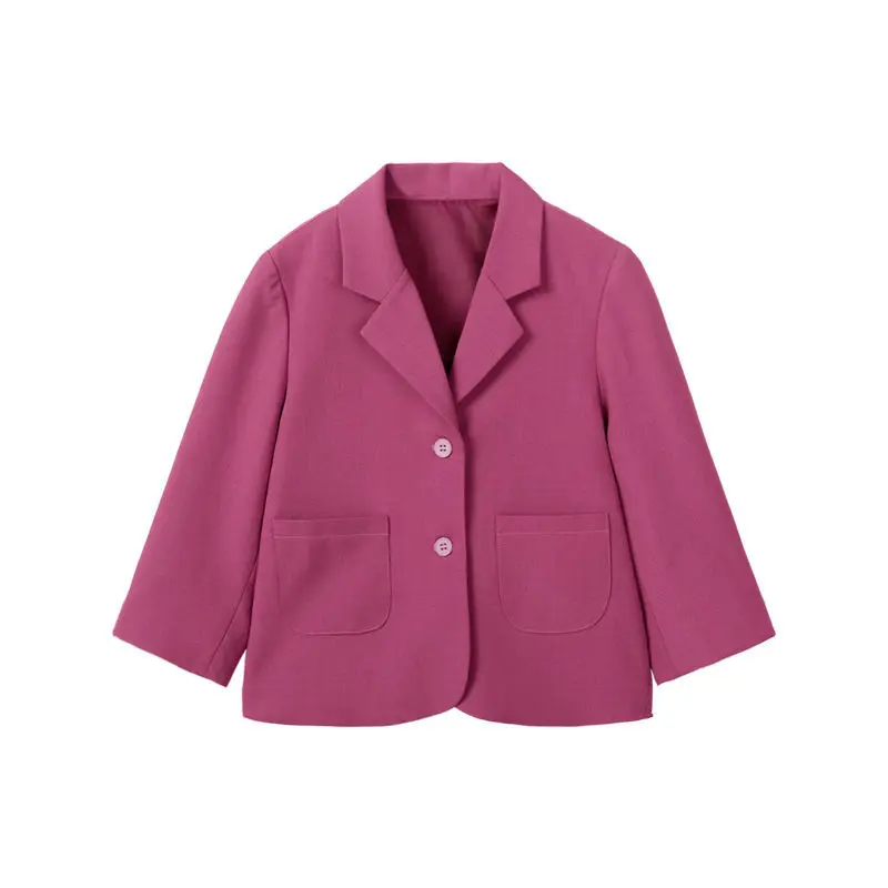

Girls Blazer 2022 Spring Summer Baby Costume Fashion Solid Tops Coat School Casual Children Clothing 2-13 Years Kids Outerwear