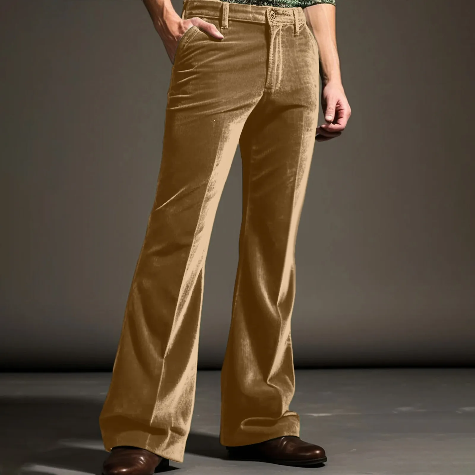 Бархатные элегантные однотонные расклешенные брюки повседневные удобные с