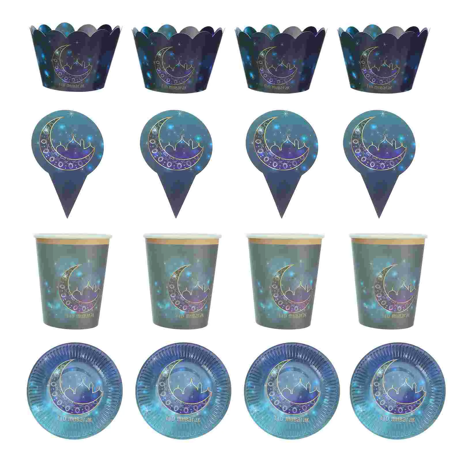 

36pcs Eid Mubarak Napkins Ramadan Paper Tableware Paper Plate Mubarak Party Tableware Supplies Ramadan Birthday Paper Tableware