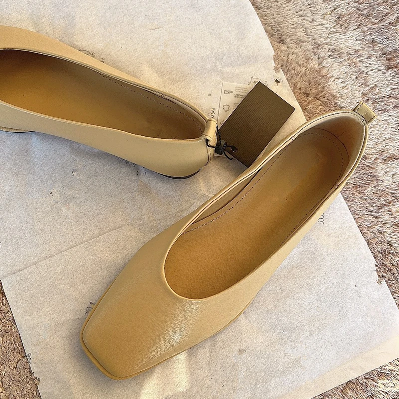 Jenny&Dave Fashion Simple Office Lady Soft Sheep Retro Casual Flat Shoes Women Slip-On Loafers Women