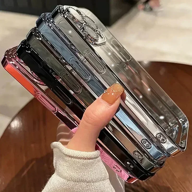 Роскошный мягкий чехол из ТПУ для телефона IPhone 11 12 13 14 15 16 Pro Max Plus прозрачный